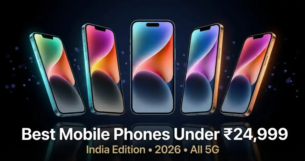 Best Mobile Phones Under 24999 in India 2026 - Top 8 5G Smartphones including POCO X7 Pro, Nothing Phone 3a, OnePlus Nord CE 5 and Samsung Galaxy A26